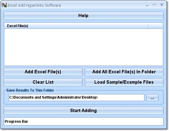 Excel Add Hyperlinks Software Screenshot
